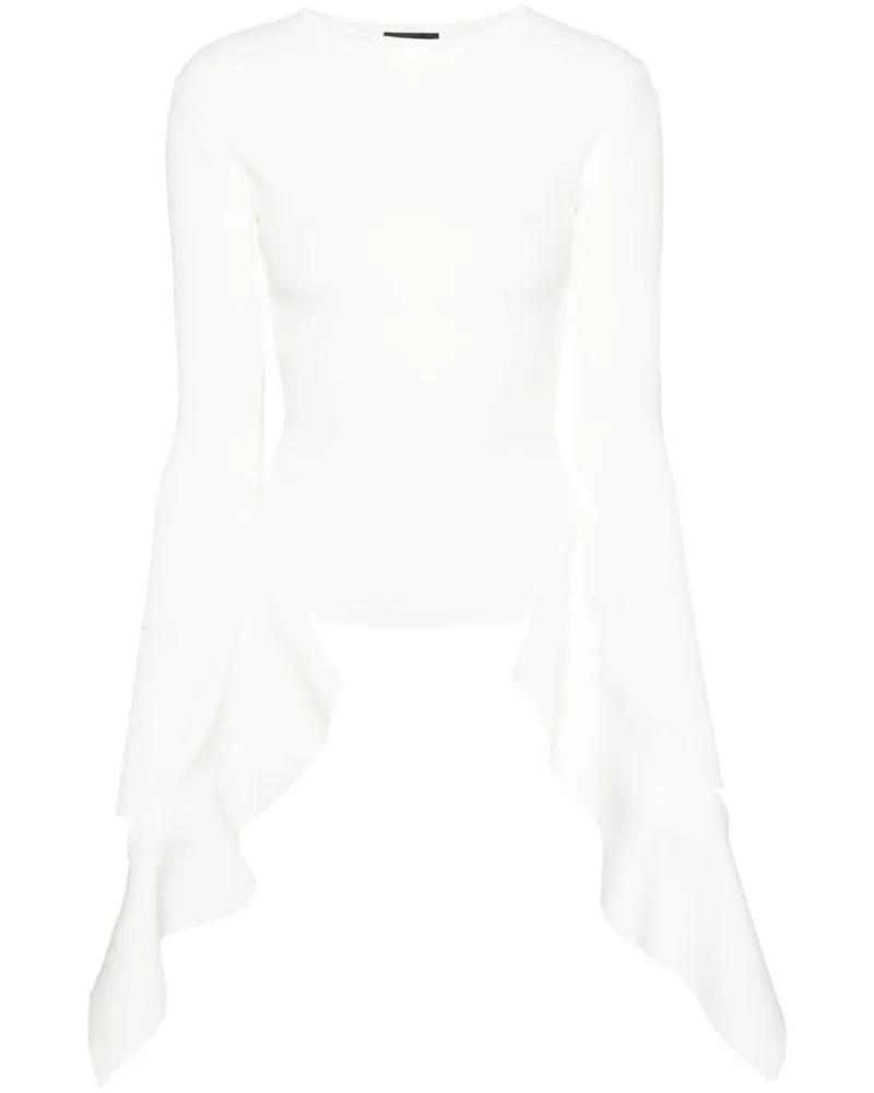 Thierry Mugler Asymmetrisches Stricktop - Weiß Weiß
