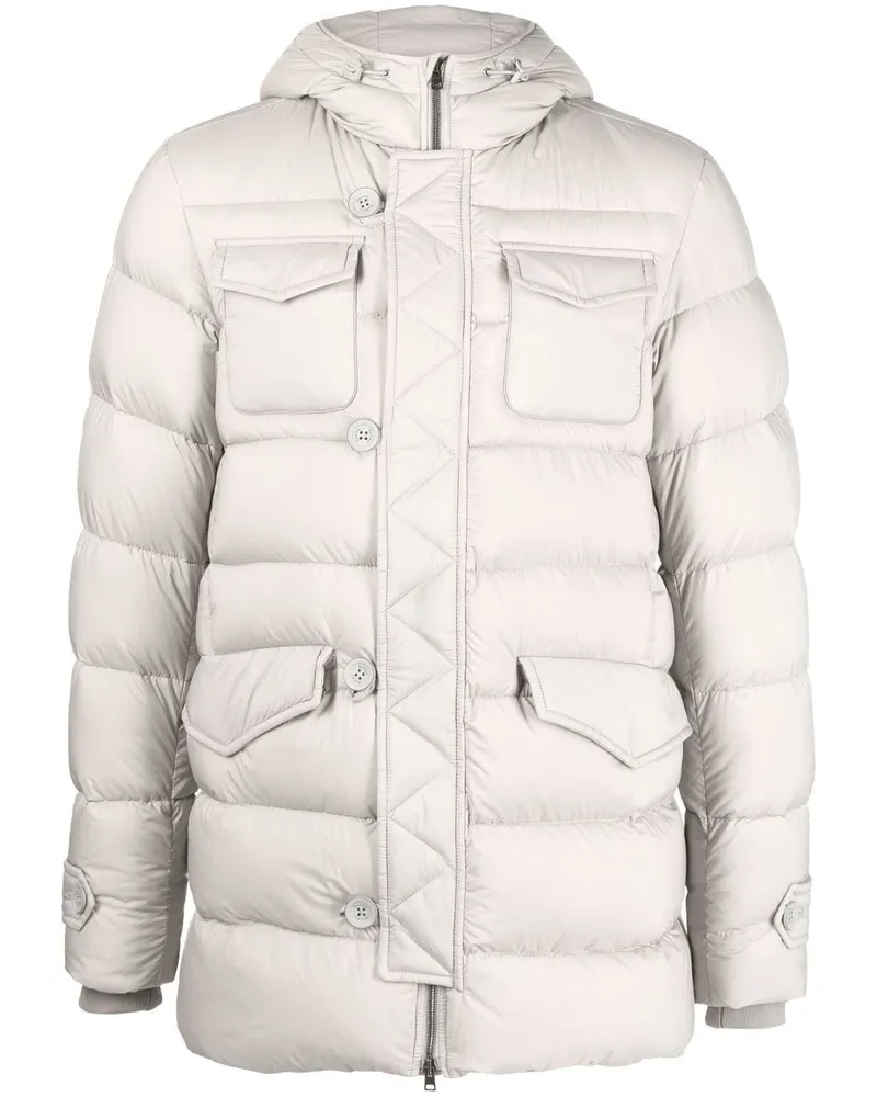 Herno Daunenjacke mit aufgesetzten Taschen - Grau Grau