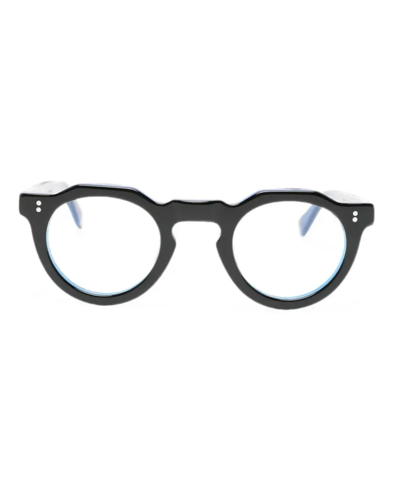 Lesca Pica Sonnenbrille mit geometrischem Gestell - Schwarz Schwarz