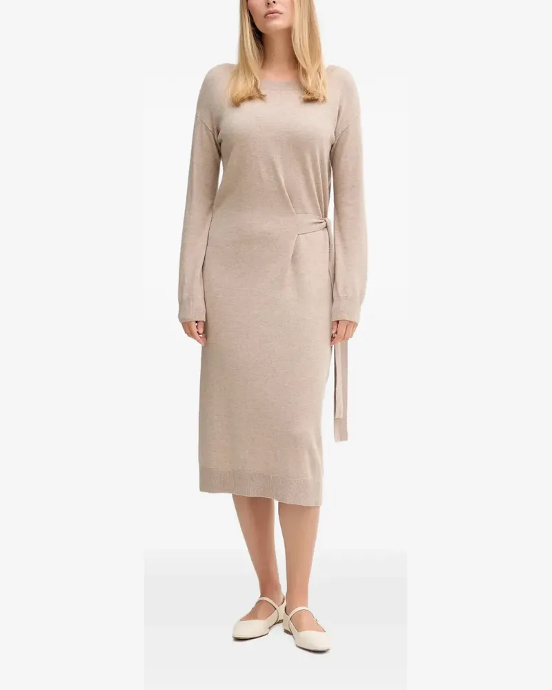Gaudi Midikleid mit Bindegürtel - Nude Nude