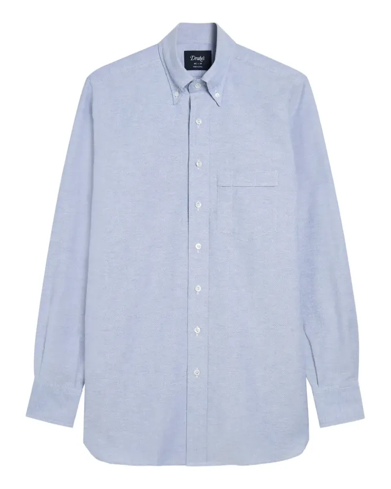 Drake's button-down cotton shirt - Blau Blau