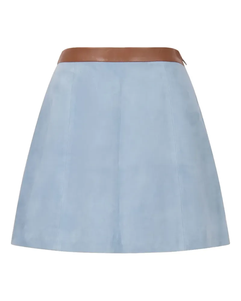 Marni Wildleder-Midirock mit Nappa-Bund - Blau Blau