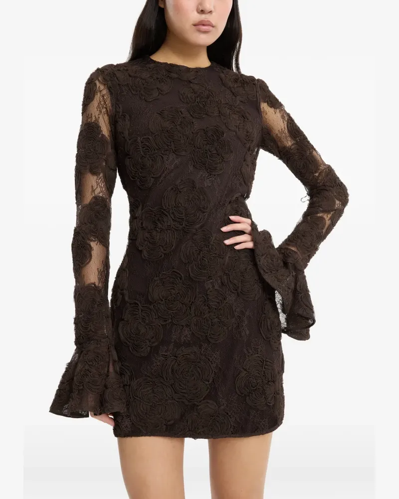ROTATE Birger Christensen Geblümtes Minikleid - Braun Braun