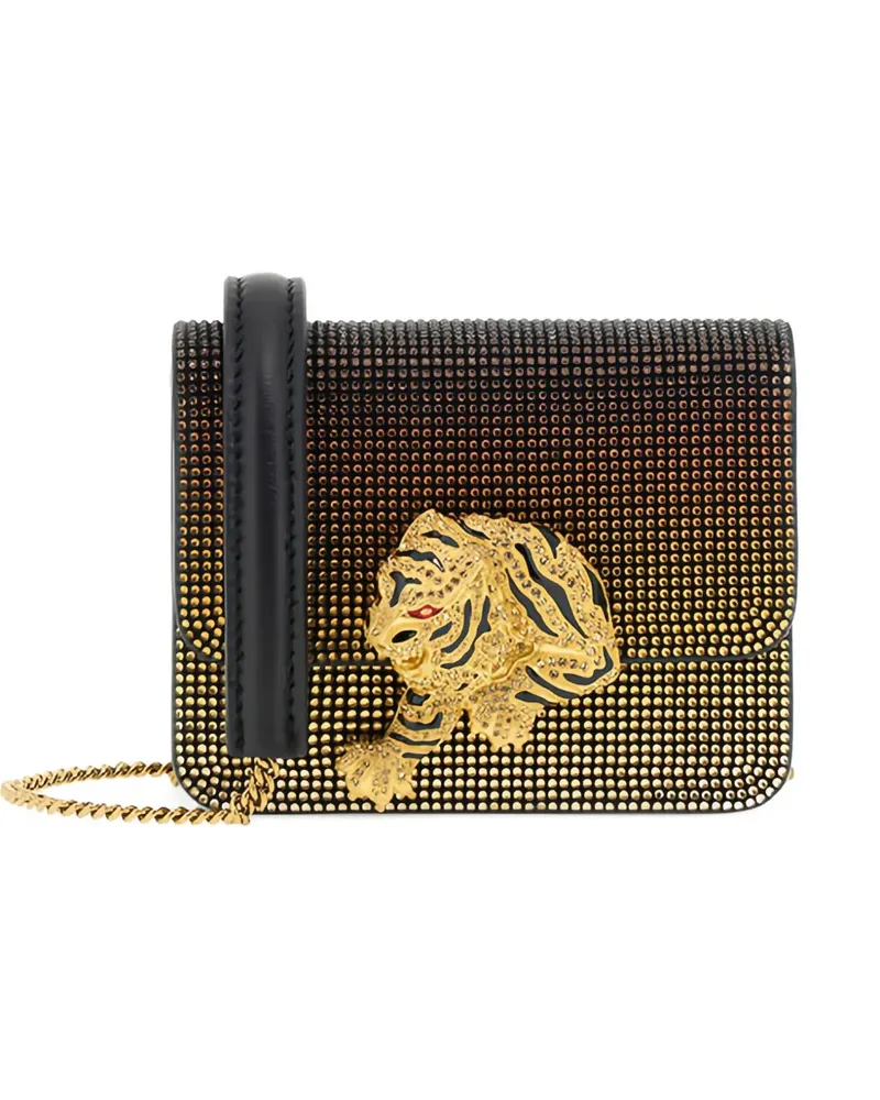 Roberto Cavalli Umhängetasche mit Tigerkette - Gold Gold
