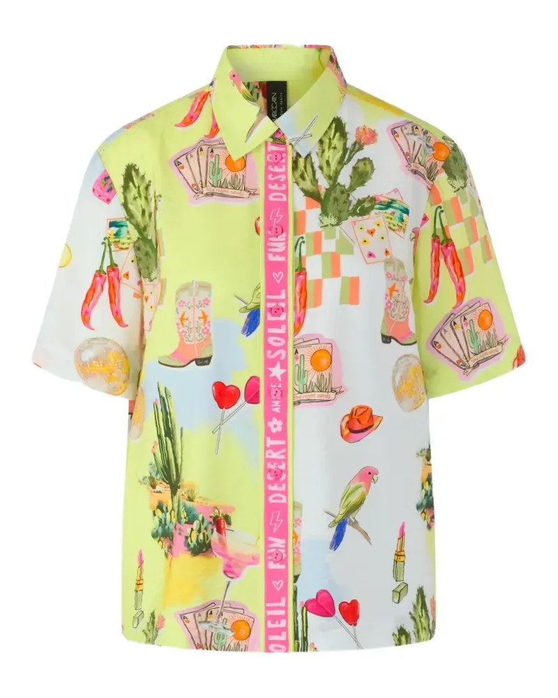 Marc Cain graphic-print short-sleeve blouse - Gelb Gelb