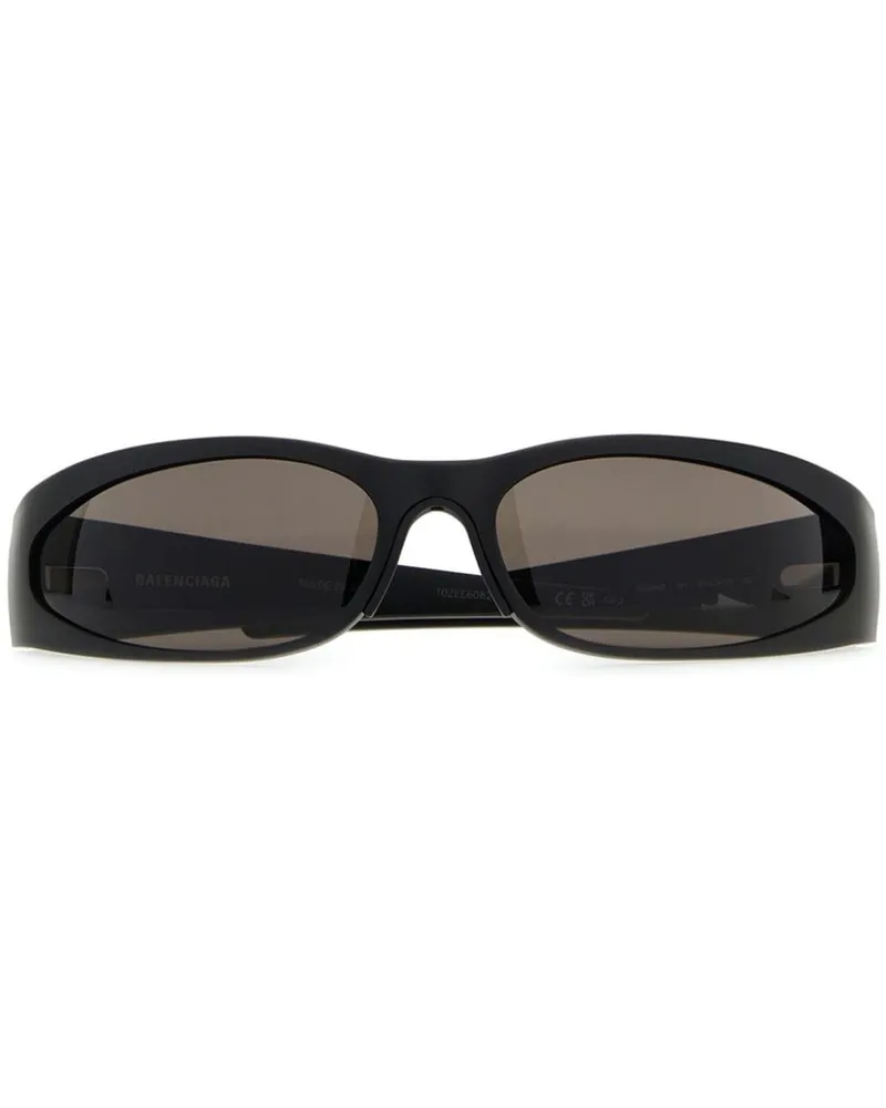 Balenciaga Sonnenbrille mit ovalem Gestell - Schwarz Schwarz