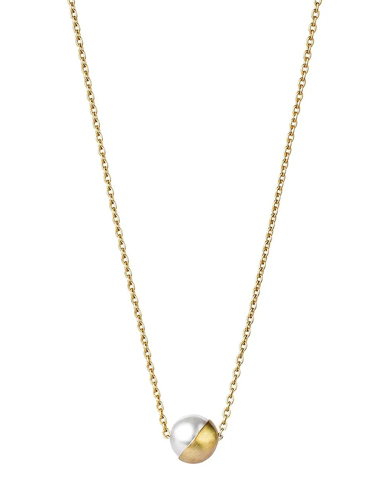 SHIHARA Halskette mit Perle - Metallic Metallic