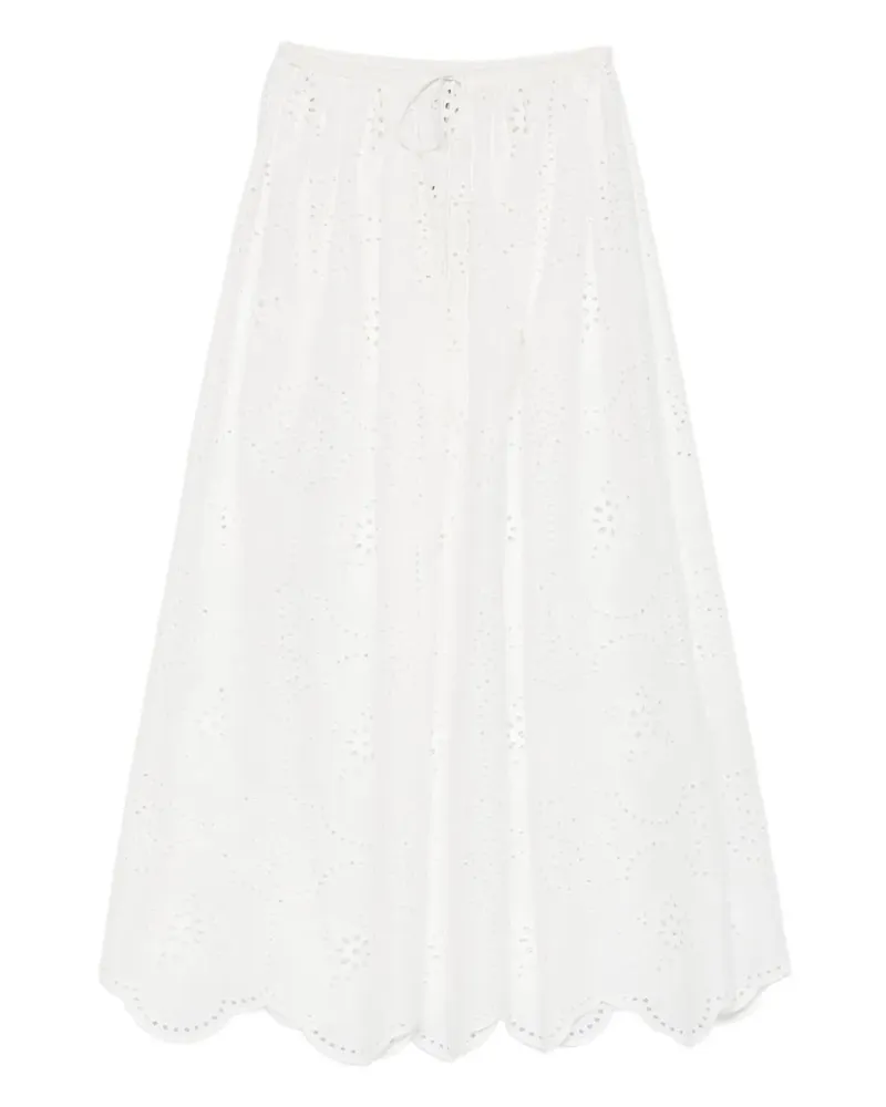 Matteau Midirock mit Lochstickerei - Weiß Weiß