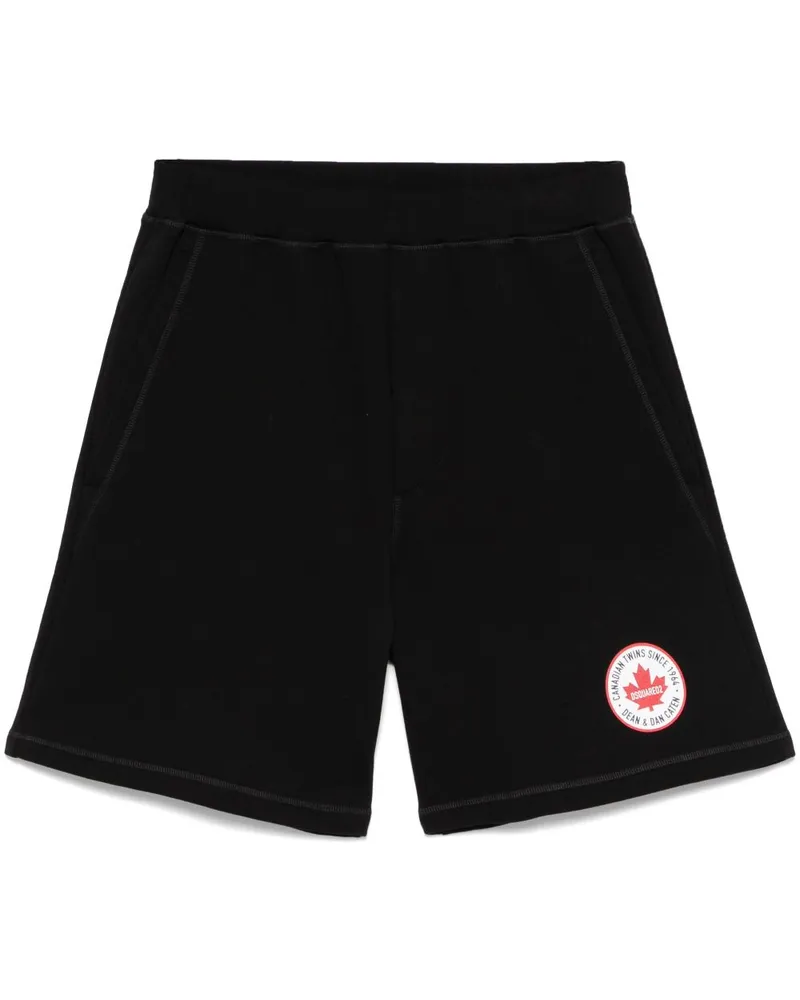 Dsquared2 Joggingshorts mit Logo-Print - Schwarz Schwarz