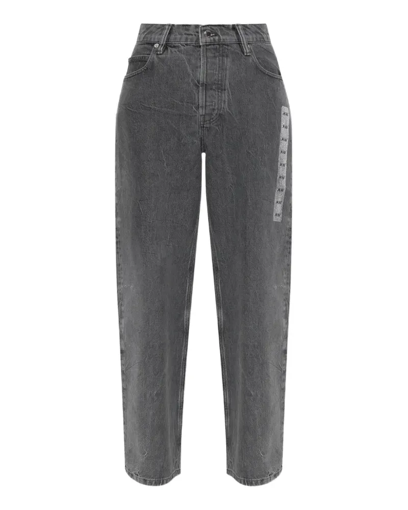 Alexander Wang crystal-embellished wide-leg jeans - Grau Grau