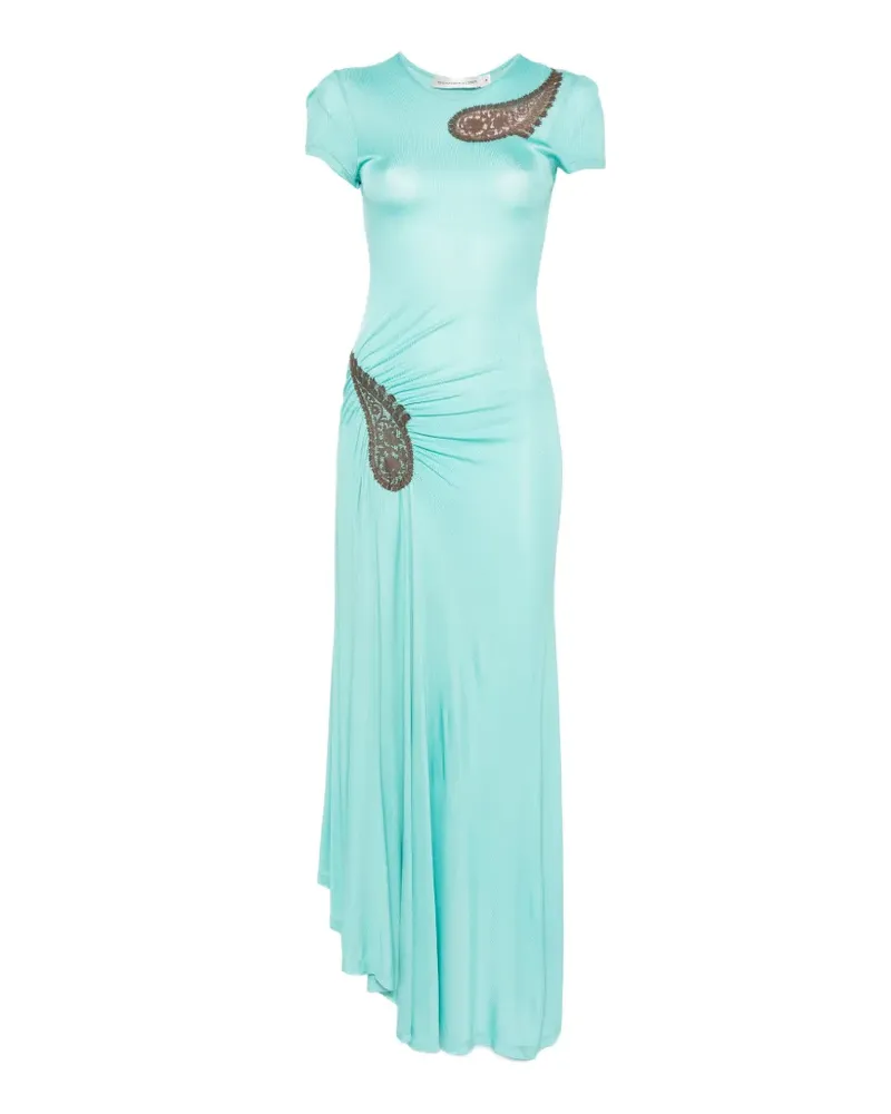 Christopher Esber Geripptes Kleid mit Paisley-Spitze - Blau Blau