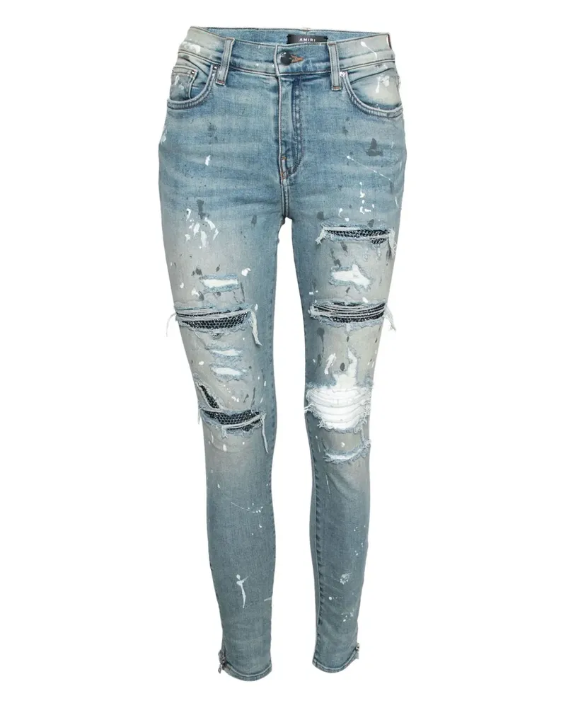 Amiri Distressed-Jeans mit Kristallen - Blau Blau