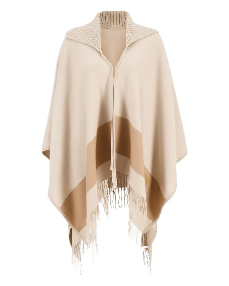 Ferragamo Cape mit Fransen - Nude Nude