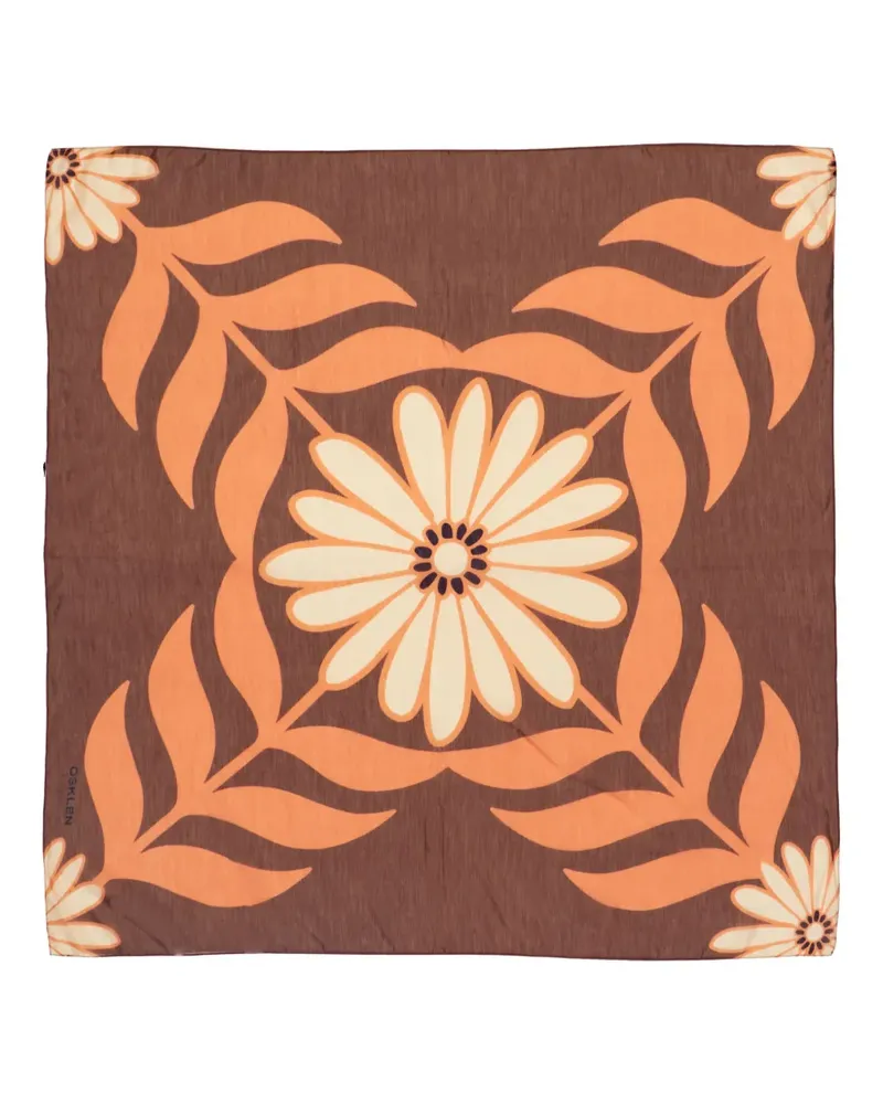 Osklen Schal mit Margeriten-Blumen - Braun Braun