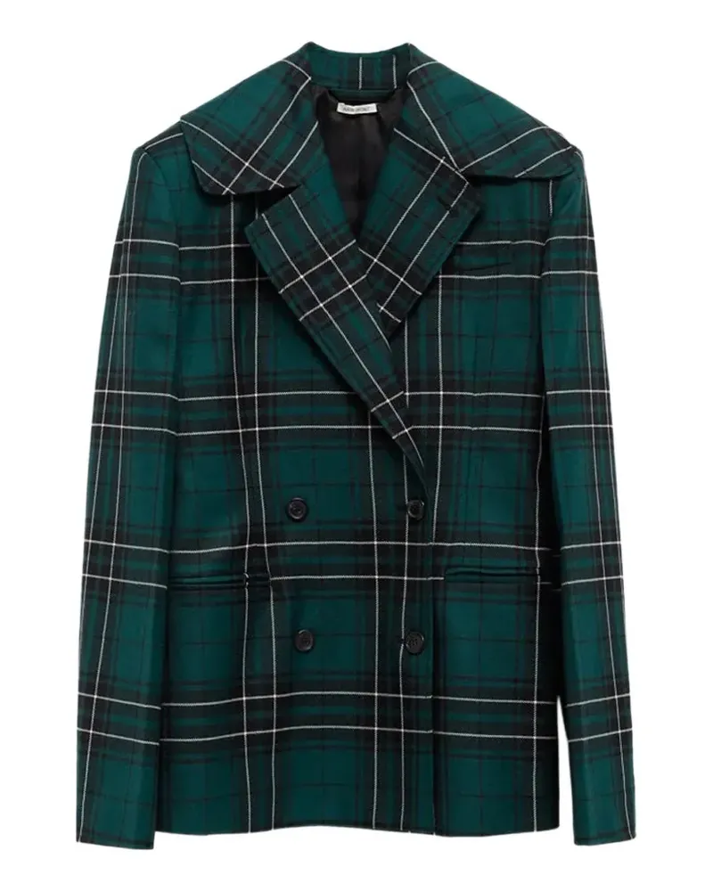 J.W.Anderson Doppelreihiger Blazer mit Karomuster - Grün Grün