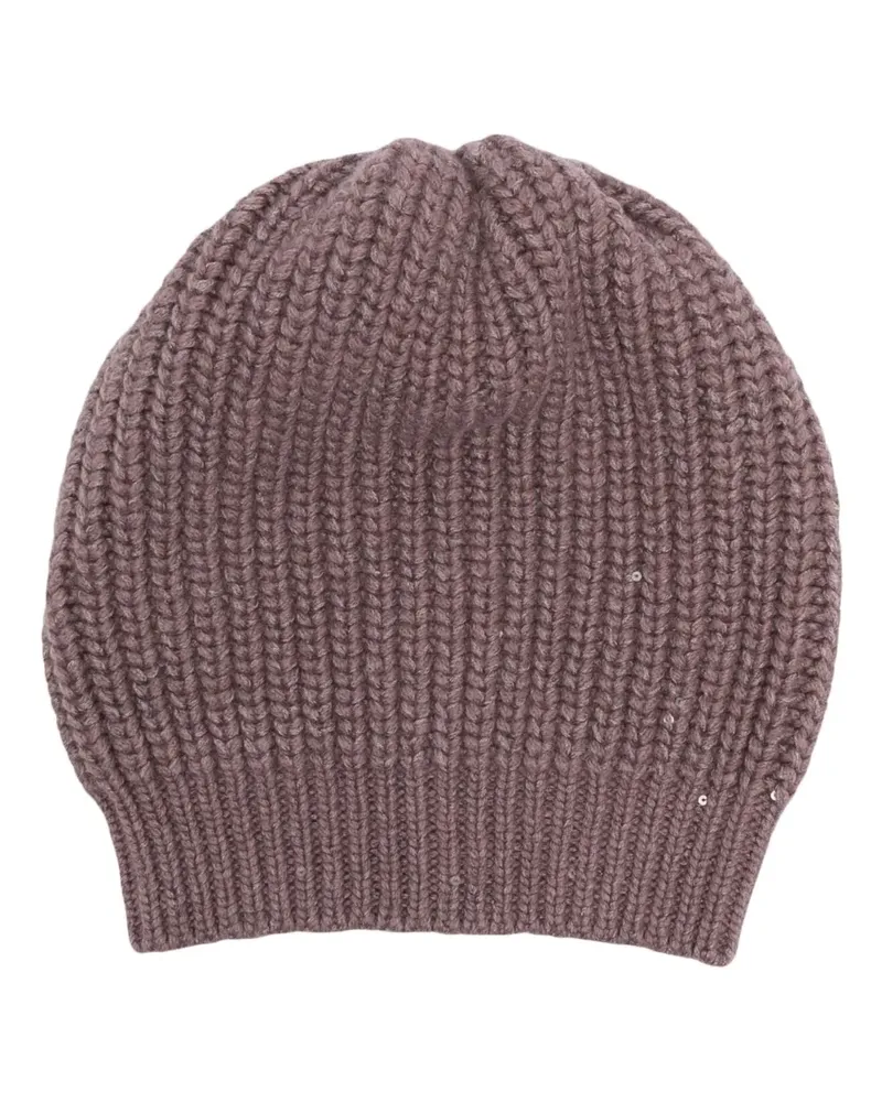 Brunello Cucinelli Strickmütze mit Pailletten - Violett Violett