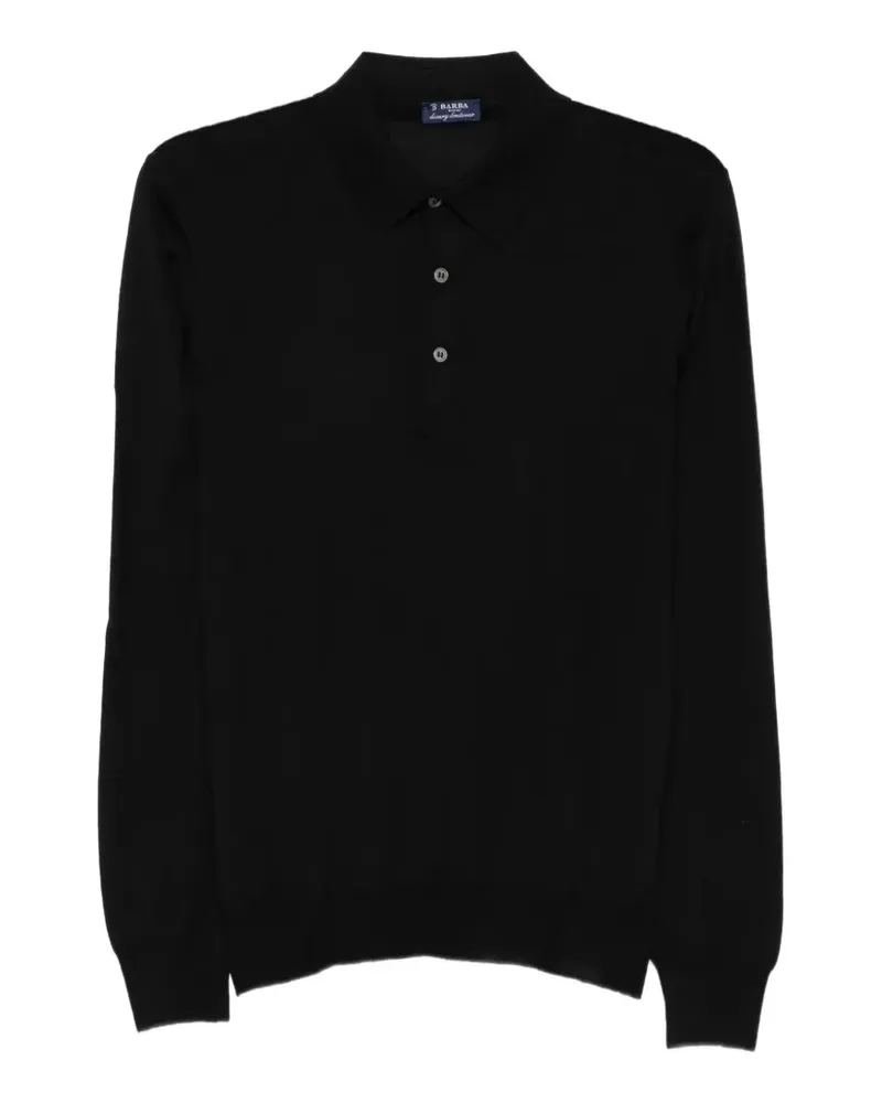 BARBA long-sleeve polo shirt - Schwarz Schwarz