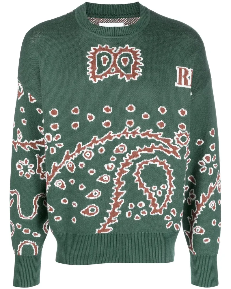RHUDE Pullover mit Intarsien-Motiv - Grün Grün