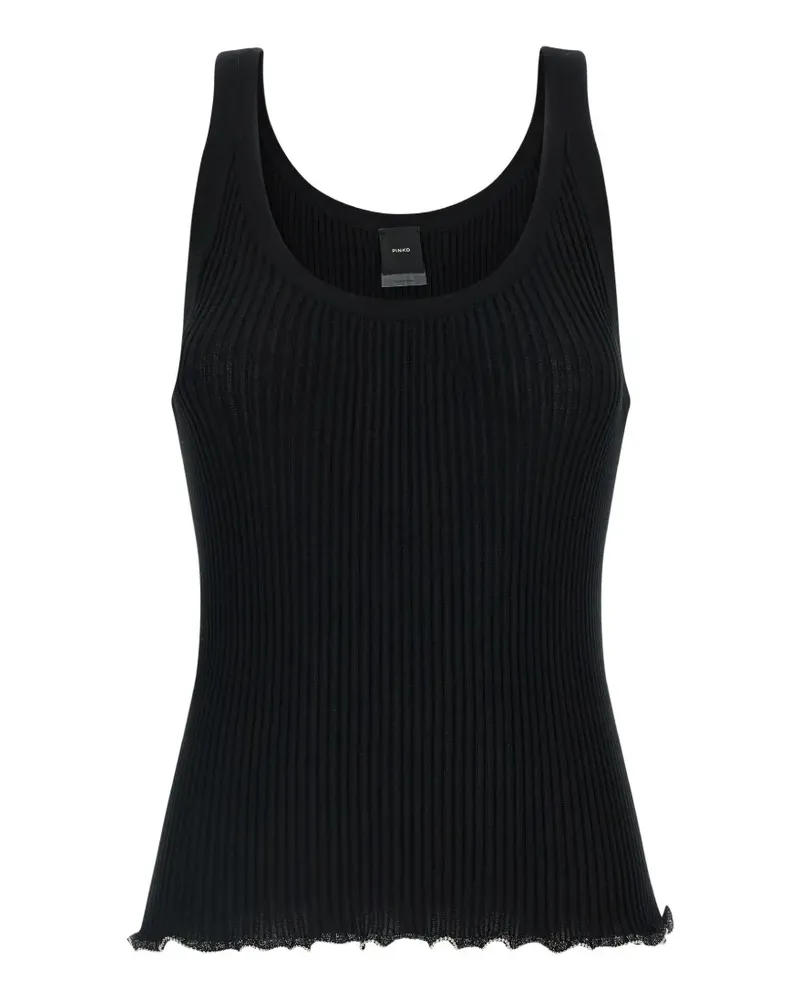 Pinko ribbed beaded top - Schwarz Schwarz