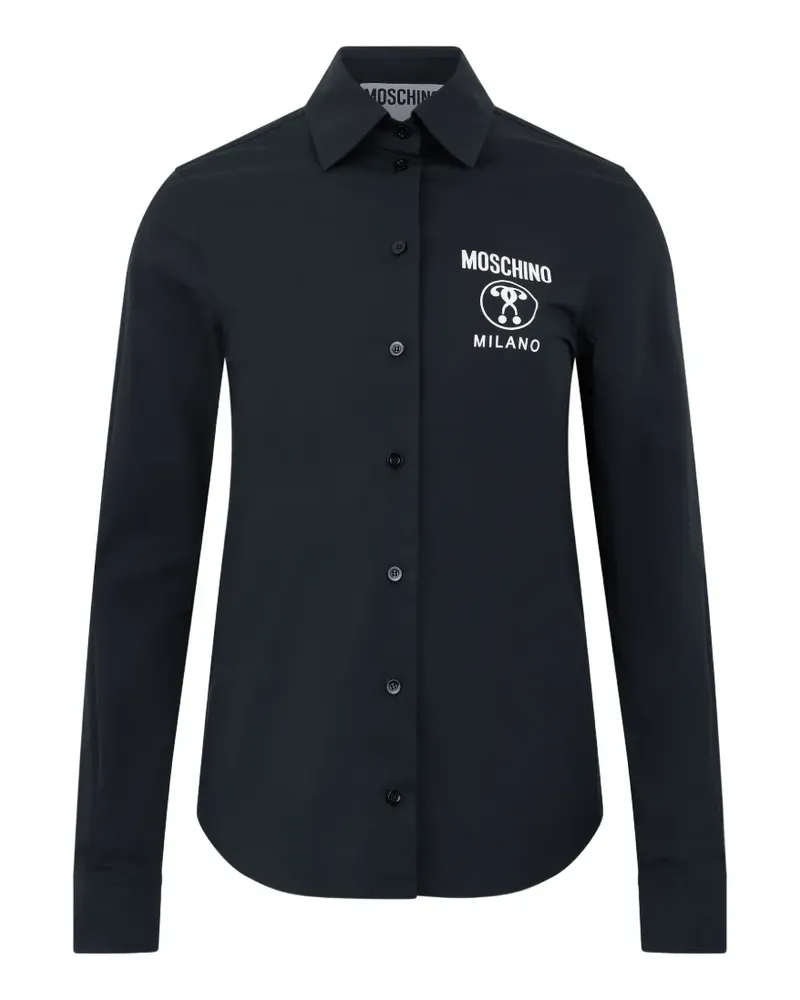 Moschino logo-print long-sleeve shirt - Schwarz Schwarz