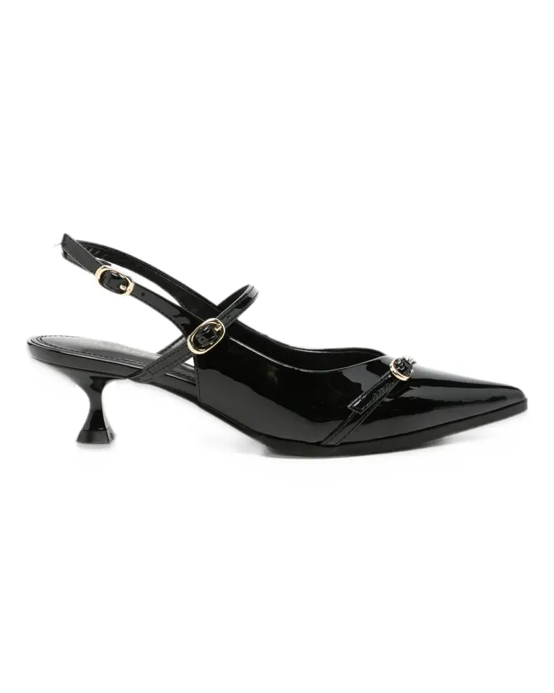 Gioseppo Sabin patent-finish buckle-detail pumps - Schwarz Schwarz
