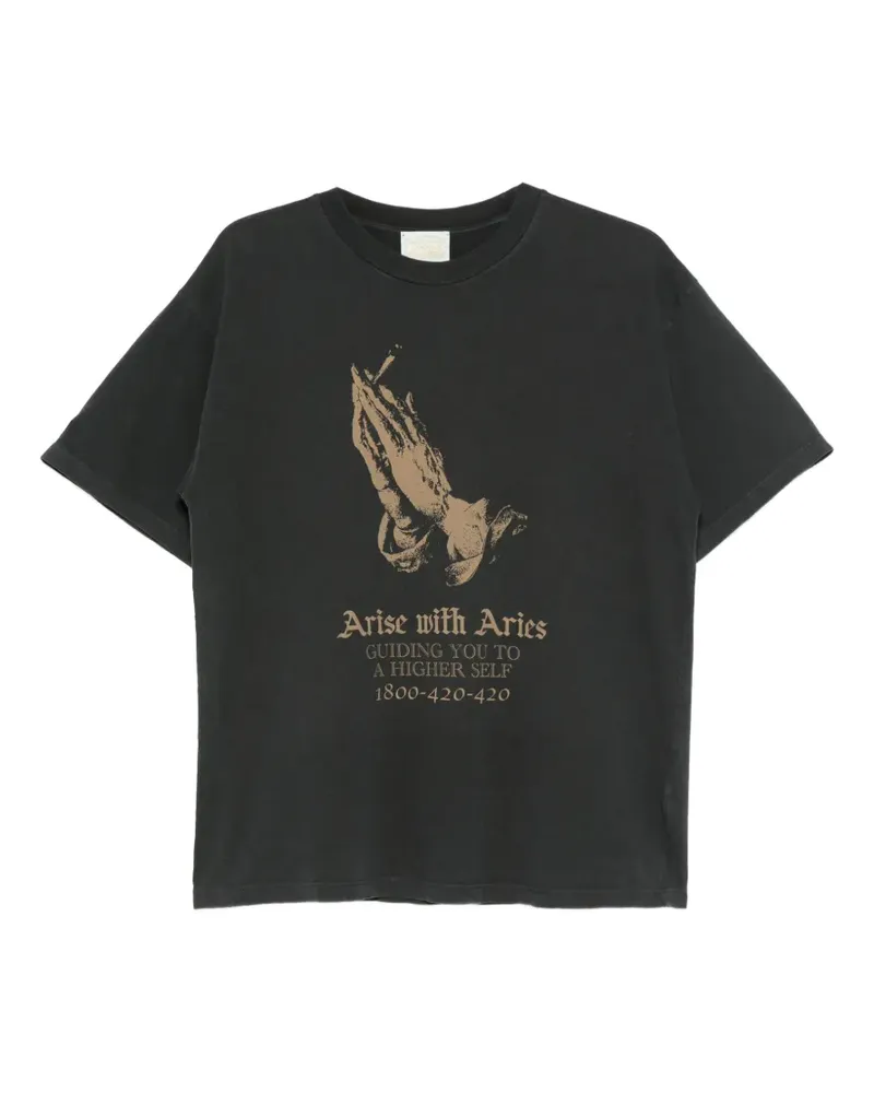Aries faded Arise with ss T-shirt - Schwarz Schwarz