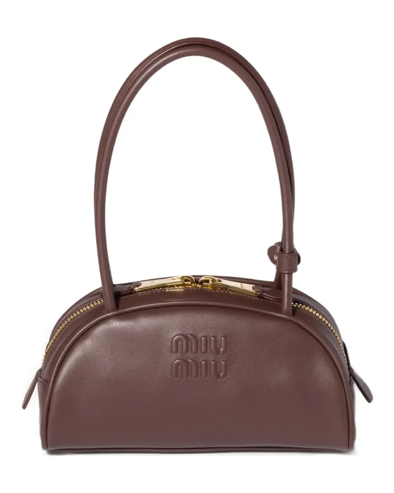 Miu Miu Schultertasche mit Logo - Braun Braun