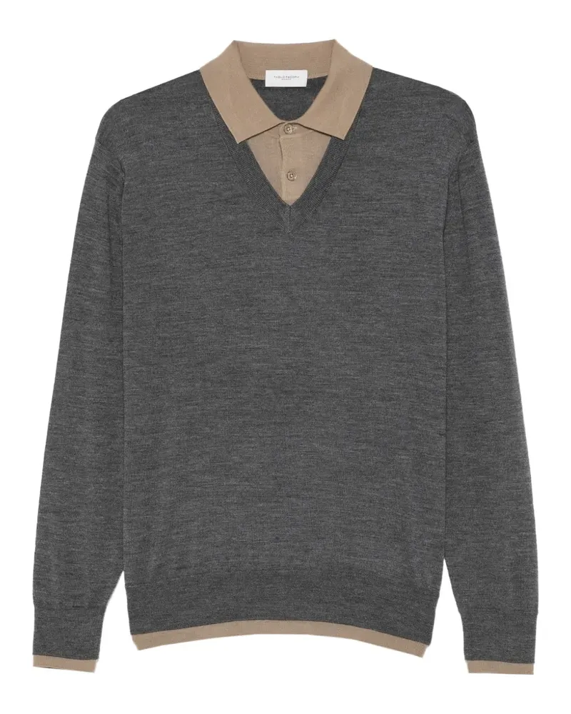 Paolo Pecora Milano Hemd im Layering-Look - Grau Grau