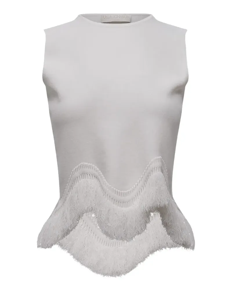 Ulla Johnson Koa fringed-trim top - Weiß Weiß