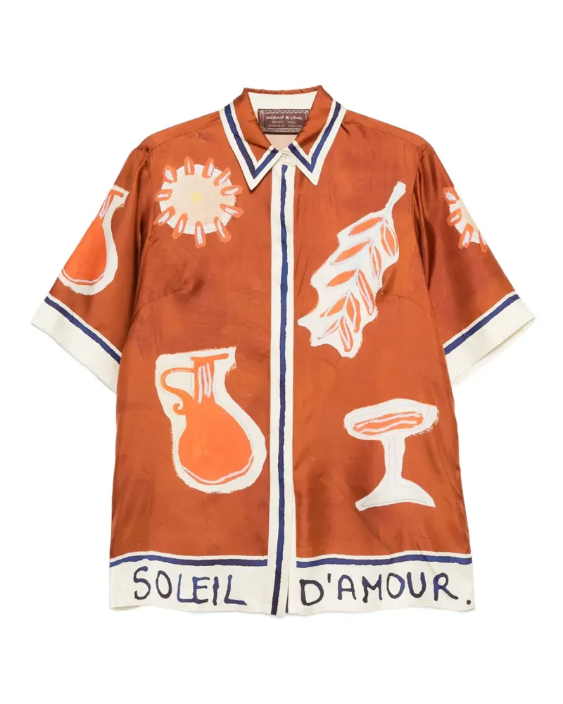 ALEMAIS Soleil D´Amour graphic-print shirt - Braun Braun