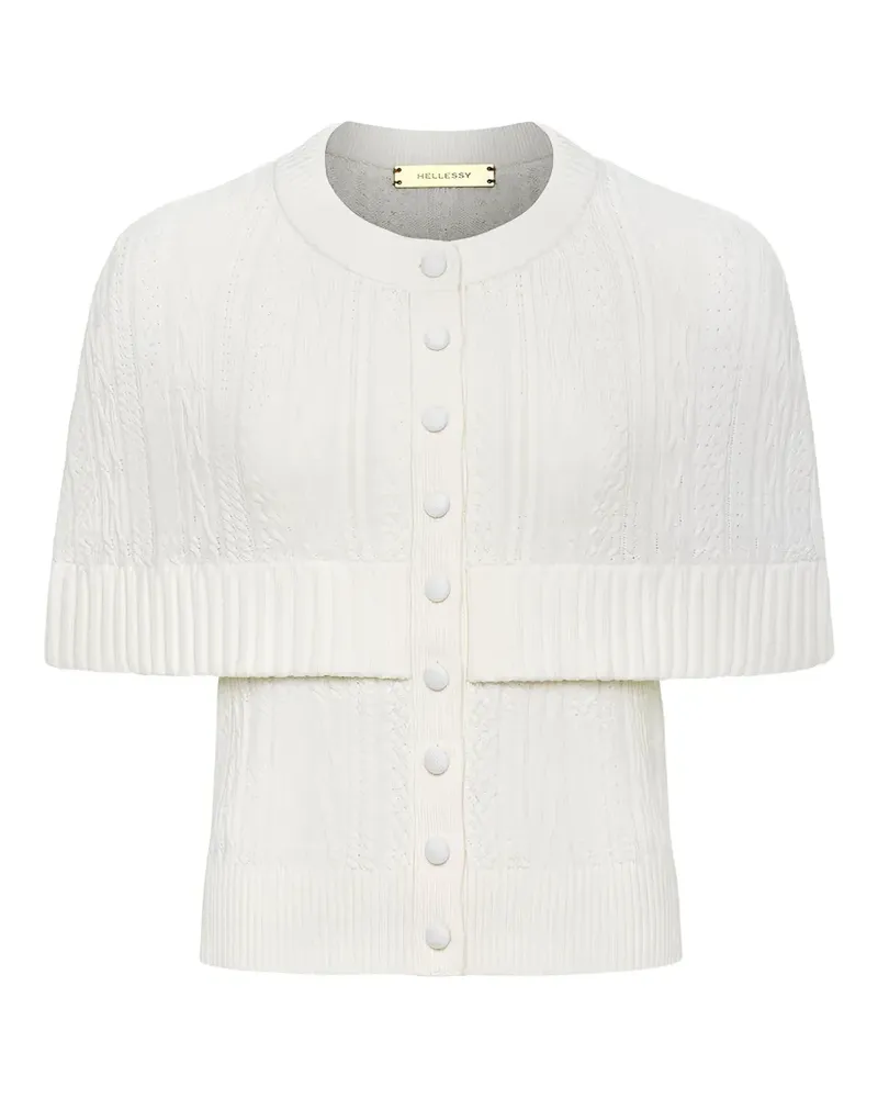 Hellessy Cardigan mit Zopfmuster - Weiß Weiß