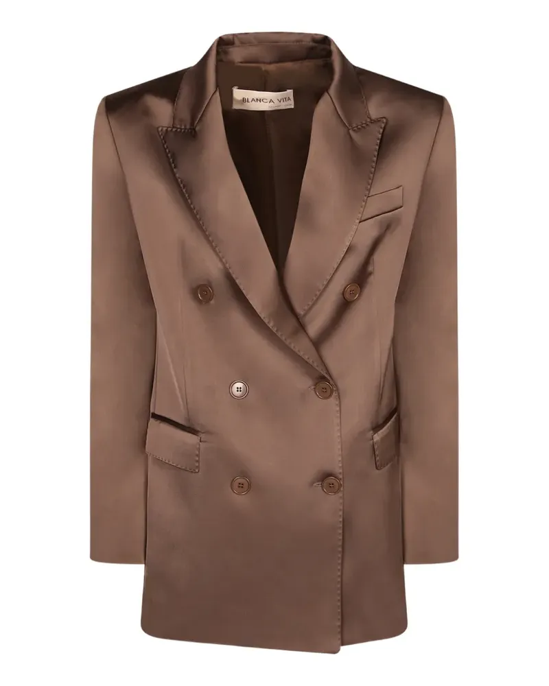 Blanca double-breasted satin blazer - Braun Braun
