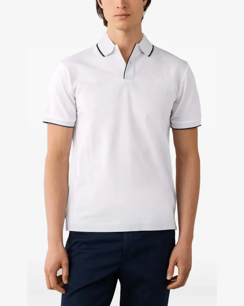 Hackett Poloshirt mit seitlichem Schlitz - Weiß Weiß