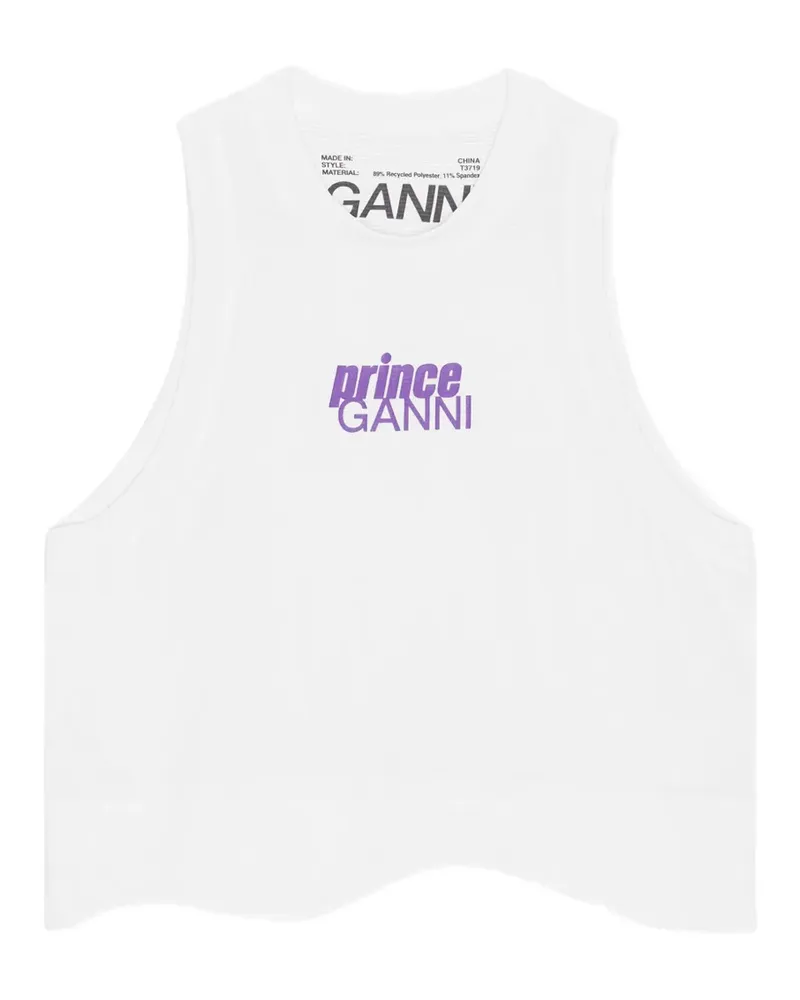 Ganni x Prince logo tank top - Weiß Weiß