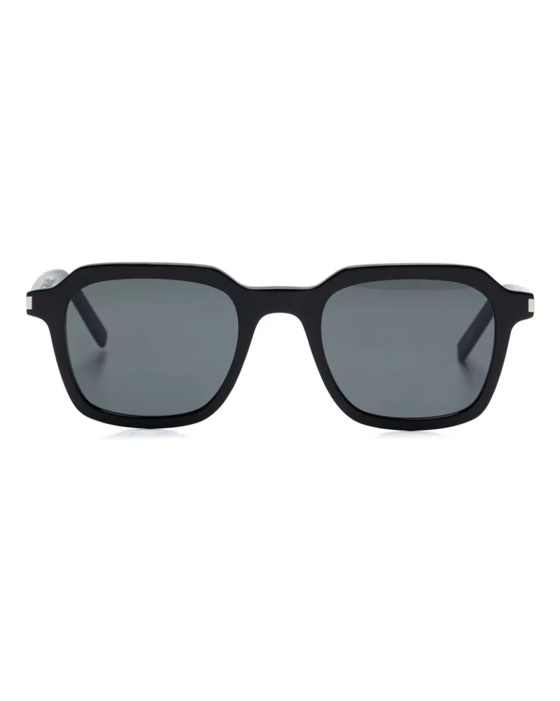 Saint Laurent Sonnenbrille mit eckigem Gestell - Schwarz Schwarz