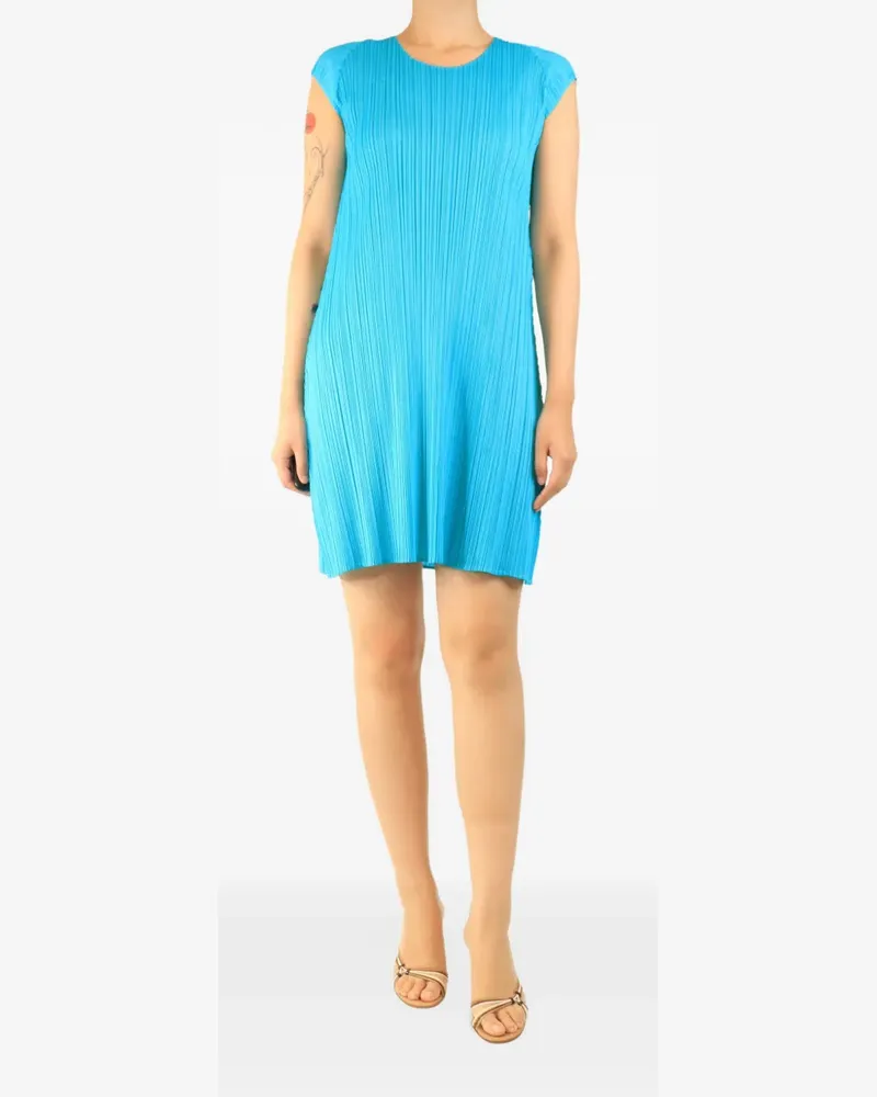 Issey Miyake sleeveless pleated midi dress - Blau Blau