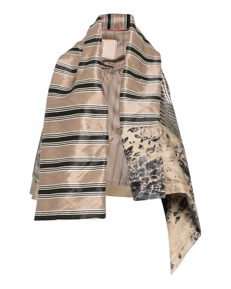 Antonio Marras striped floral-print gilet - Nude Nude