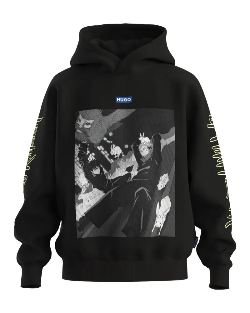 HUGO BOSS x Jujutsu Kaisen Hoodie mit Print - Schwarz Schwarz