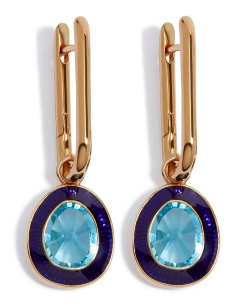 Annoushka 14kt Knuckle Gelbgoldcreolen mit Topas Blau