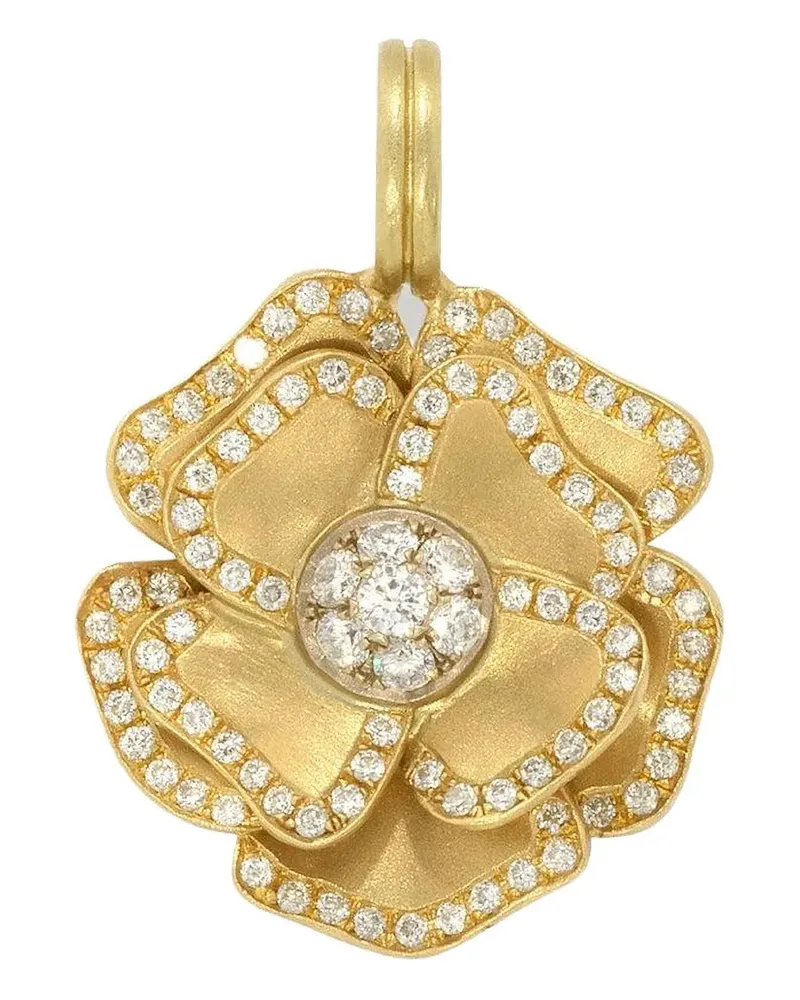 Irene Neuwirth 18K Yellow Gold flower diamond pendant Gold