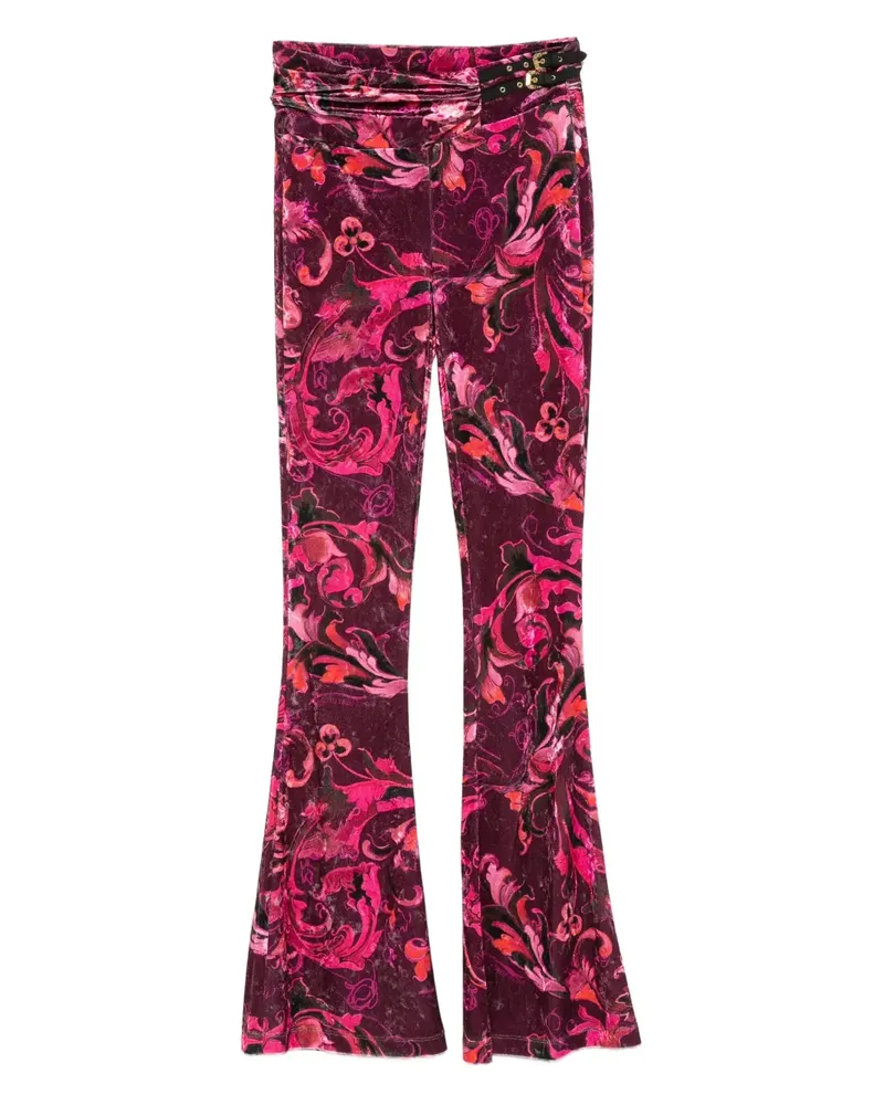 Versace Jeans Hose mit Blumen-Print - Rot Rot