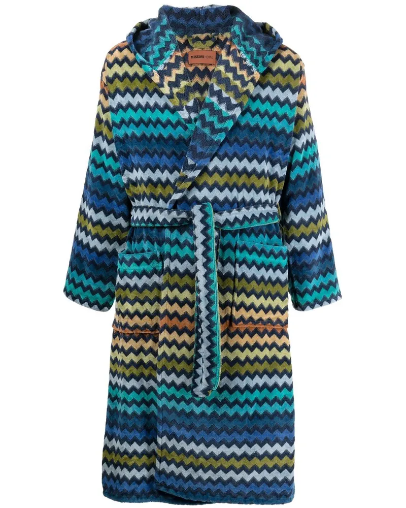 Missoni Home Warner Bademantel mit Zickzackmuster - Blau Blau