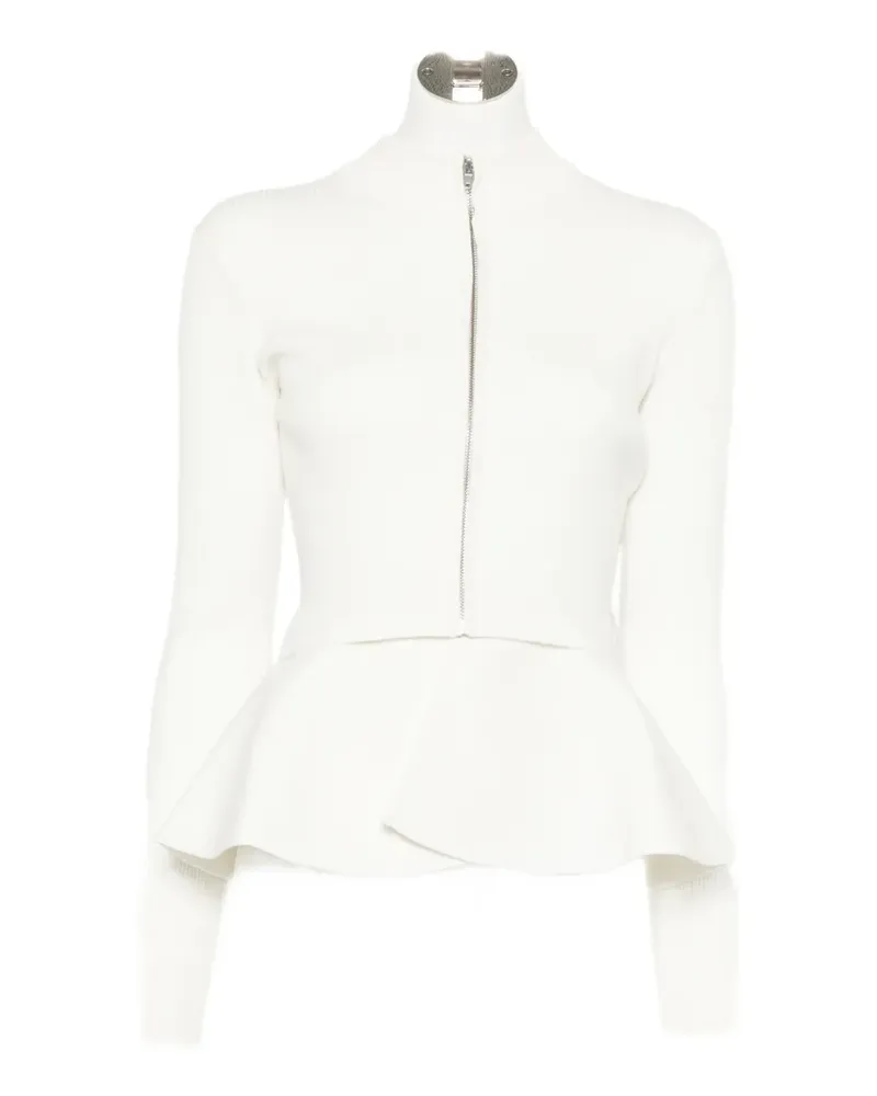 JUUN.J peplum zip-up cardigan - Nude Nude