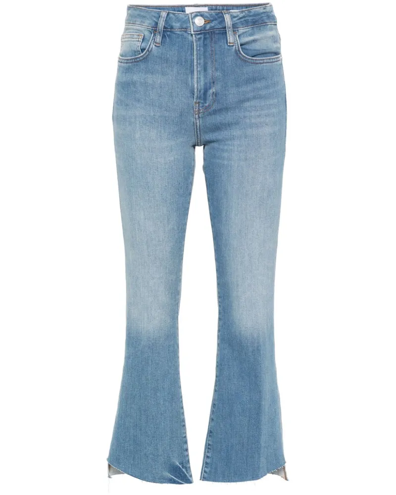 Frame Denim Bootcut-Jeans mit Tragefalten Blau