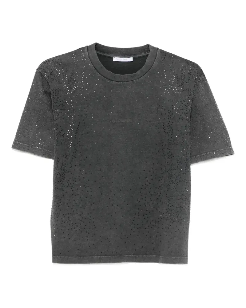 Patrizia Pepe Acid-Wash-T-Shirt mit Strass - Grau Grau