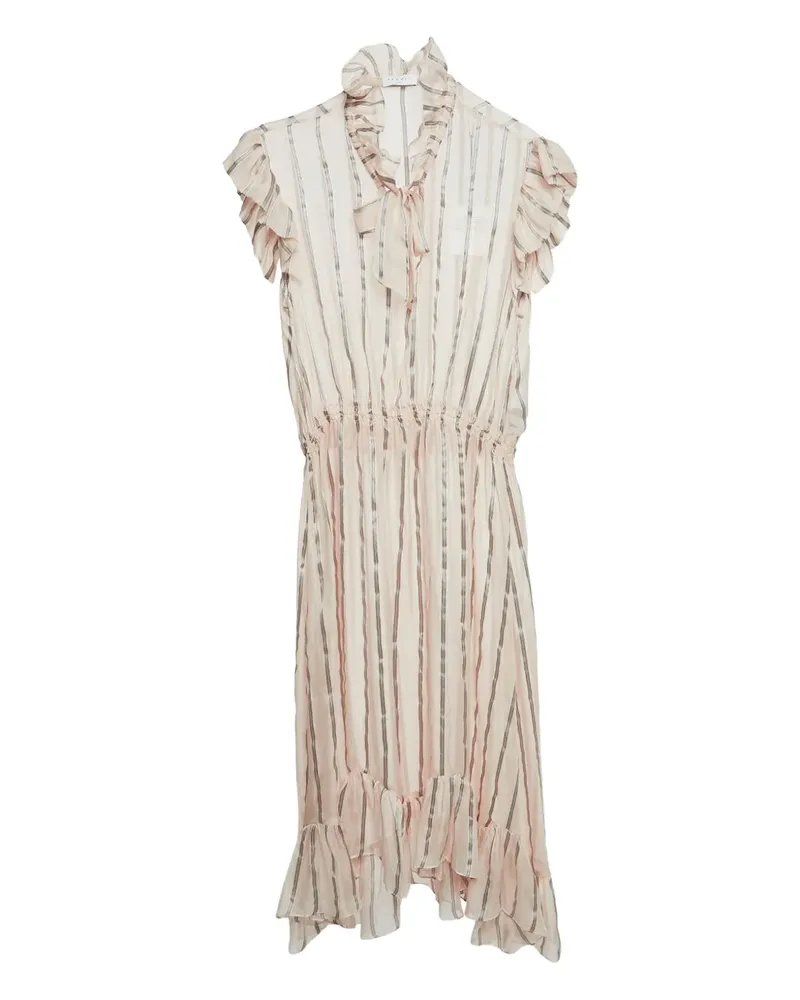 Sandro Pre-owned gestreiftes Midikleid mit Rüschen - Nude Nude