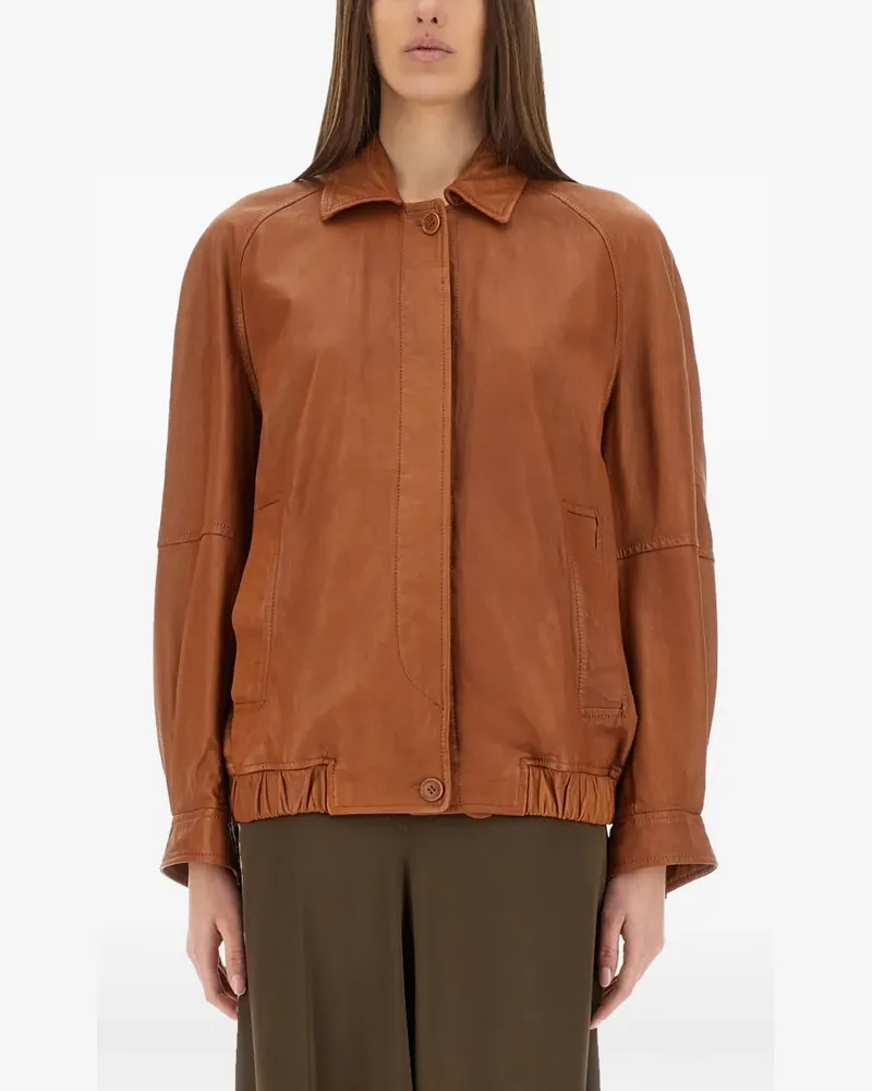 Salvatore Santoro panelled leather jacket - Braun Braun
