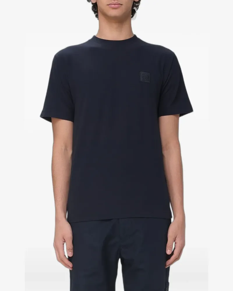 Stone Island logo-patch cotton T-shirt - Blau Blau