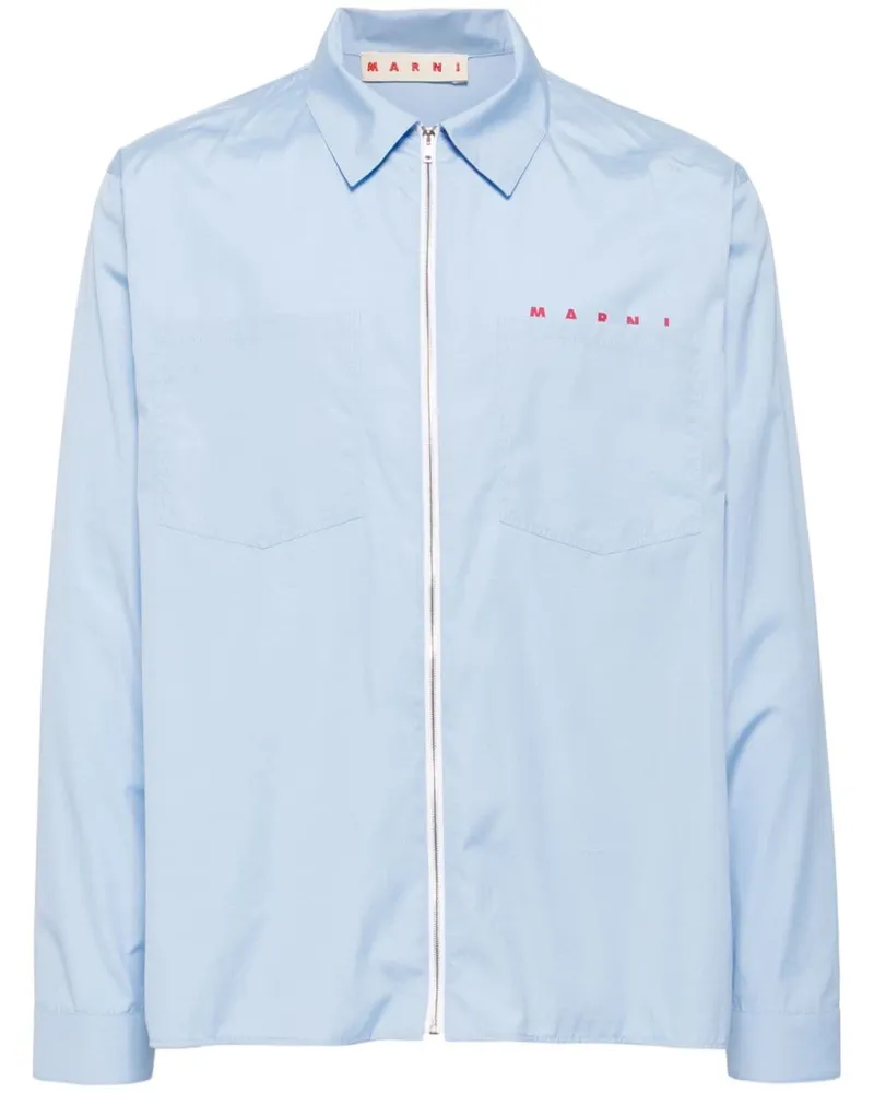 Marni Popeline-Hemd mit verstecktem Logo - Blau Blau