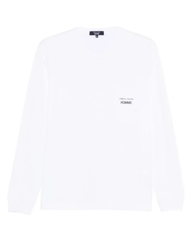 Comme des Garçons Langarmshirt mit Logo-Print - Weiß Weiß